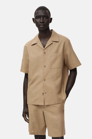 Chemise (manches courtes) Beige - MANGO