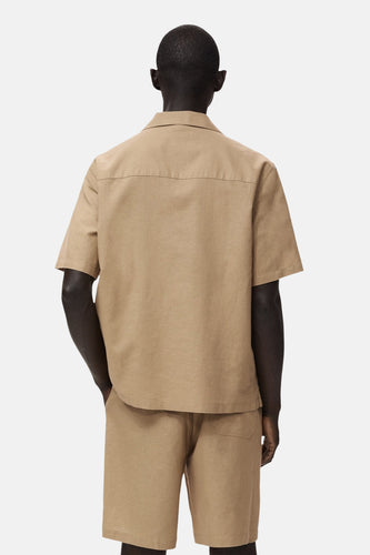 Chemise à manches courtes - beige - MANGO