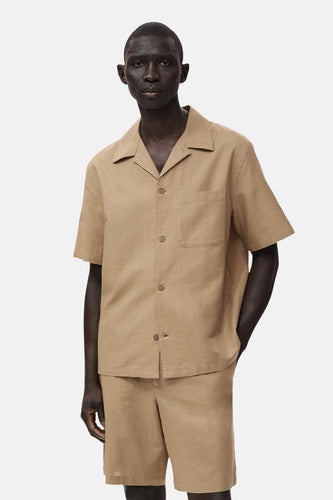 Chemise à manches courtes - beige - MANGO