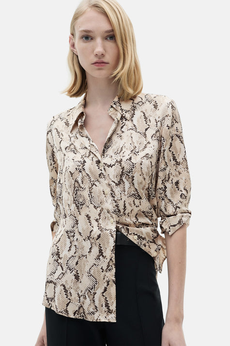 Chemise à manches longues - brun