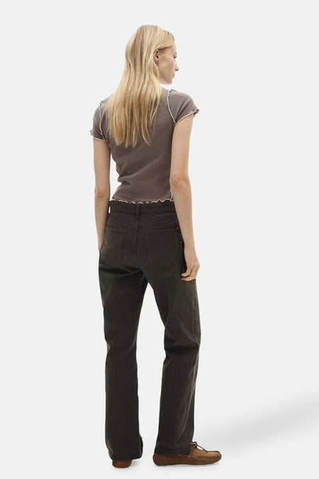 Top uni manche courte Brun - Mango