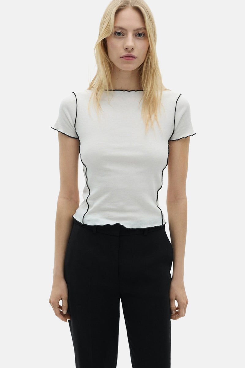 Top uni manche courte Blanc - Mango