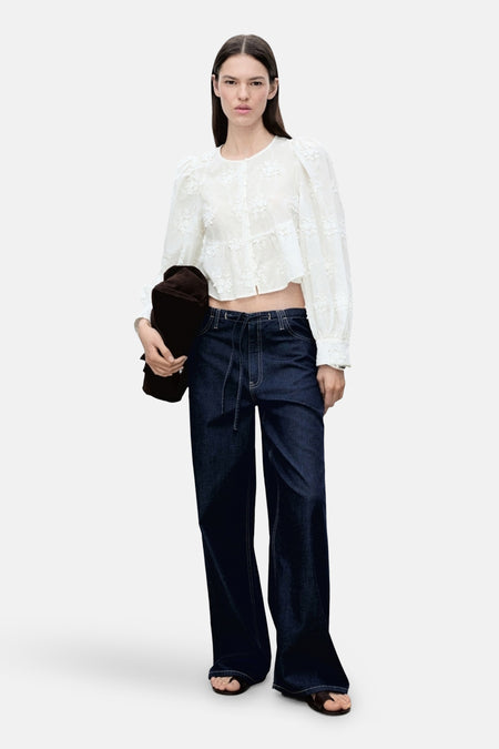 Blouse à manches longues - blanc