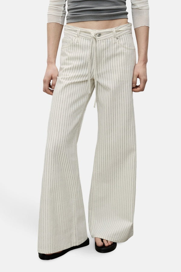 Jeans wide Off white denim - MANGO