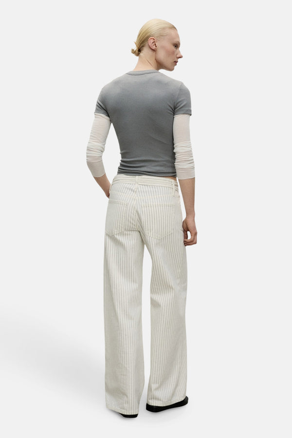 Jeans wide Off white denim - MANGO