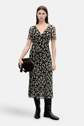 Robe à manches courtes - Noir - MANGO