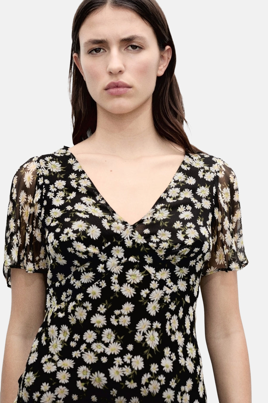 Robe à manches courtes - Noir - MANGO