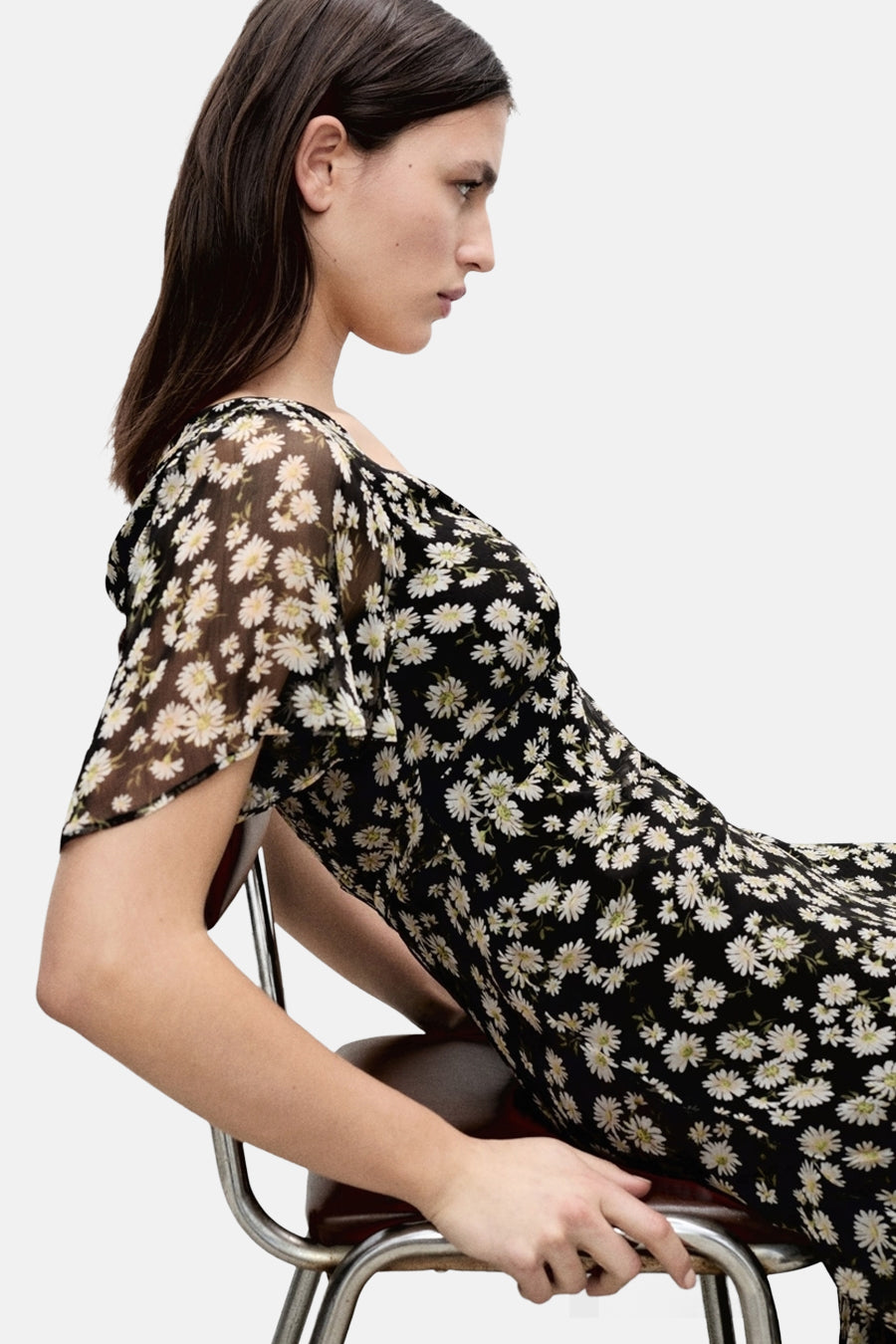 Robe à manches courtes - Noir - MANGO