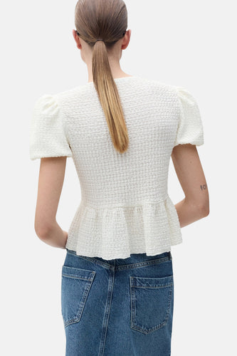 Blouse à manches courtes - Blanc - MANGO