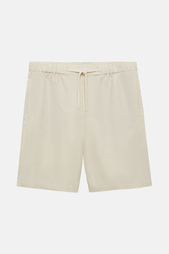 Crème court de MANGO, avec une ceinture élastique et un cordon.