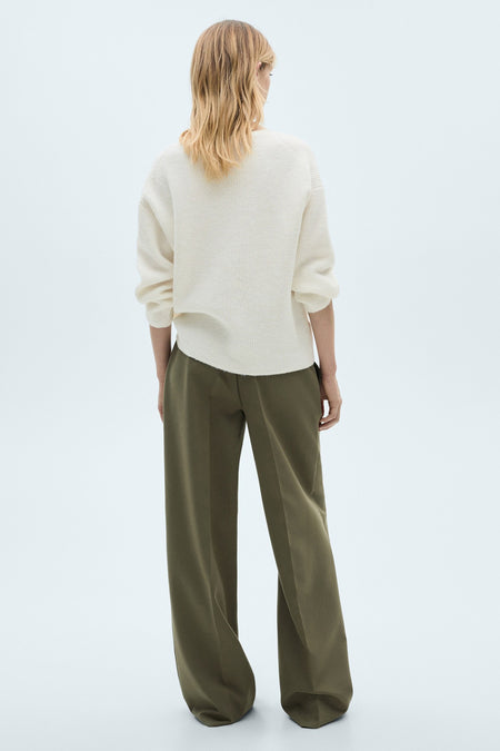 Pull à col en V - blanc