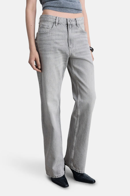 Jeans straight Mid grey denim - Mango
