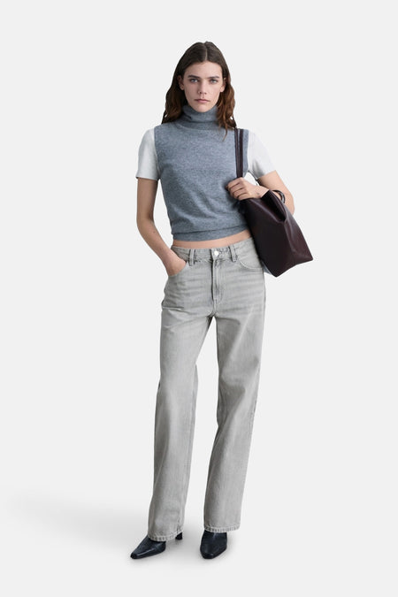 Jeans straight Mid grey denim - Mango
