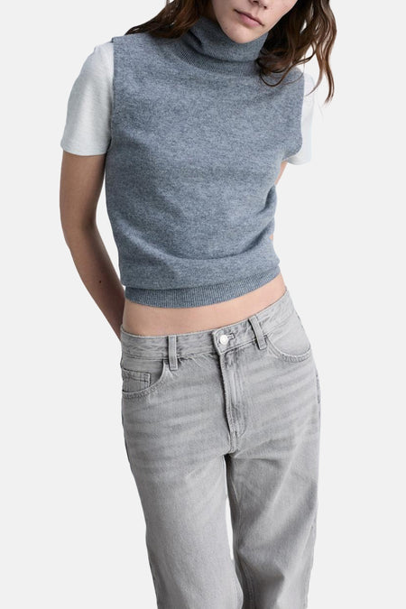 Jeans straight Mid grey denim - Mango