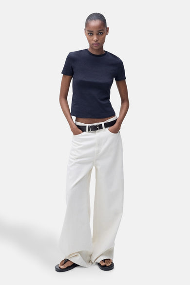 Top uni manche courte Bleu - MANGO