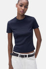 Top uni manche courte Bleu - MANGO