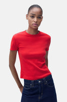 Top uni manche courte Rouge - MANGO