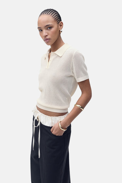 Polo à manches courtes - Beige