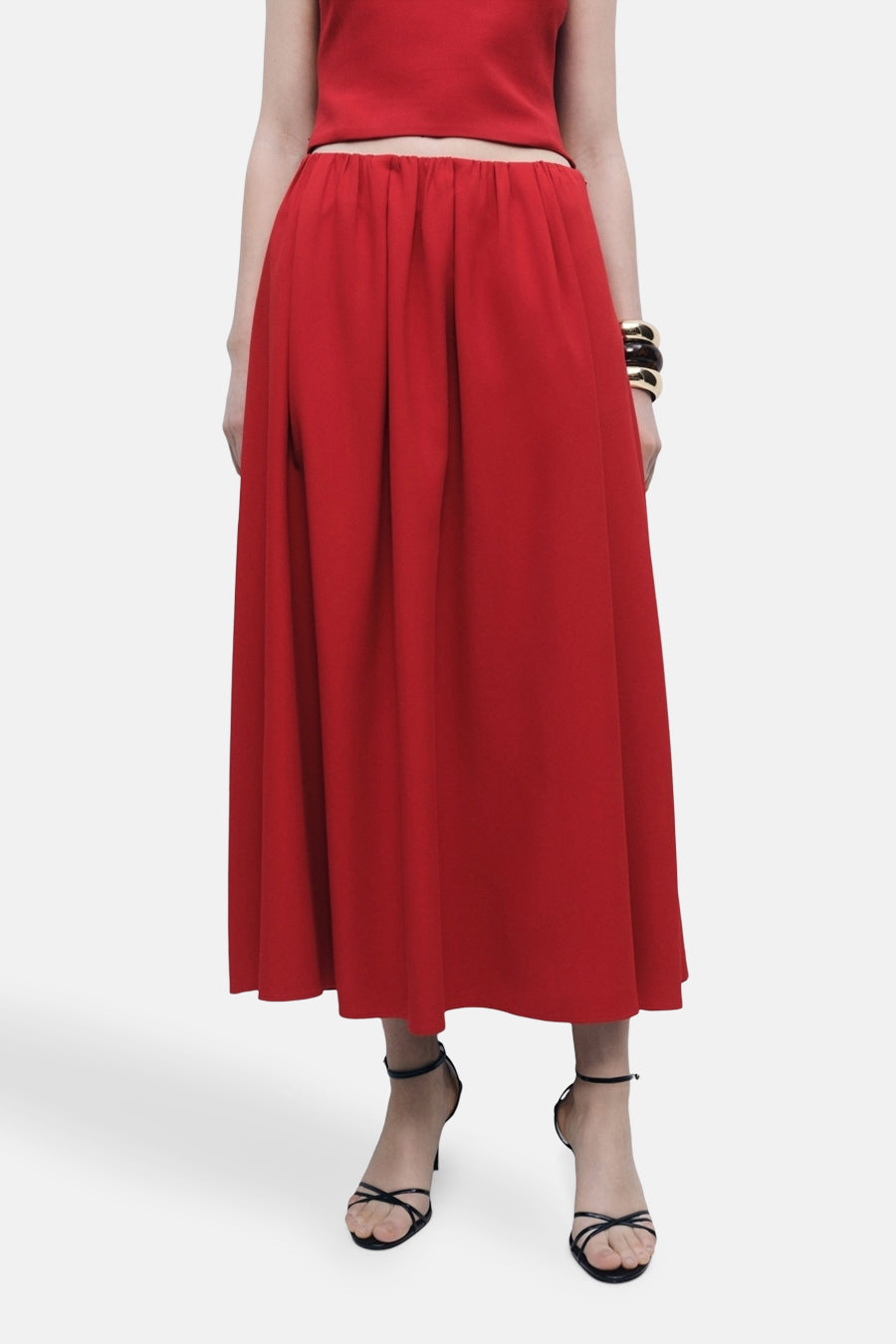 Jupe longue - rouge - MANGO