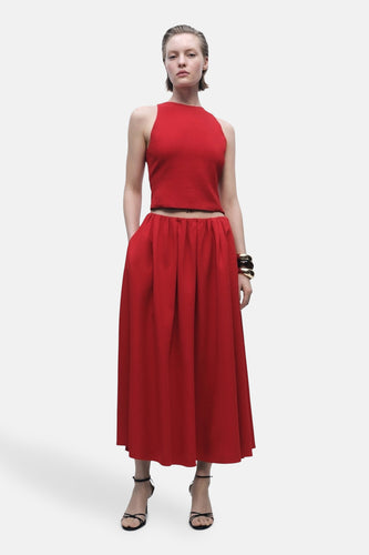 Jupe longue - rouge - MANGO