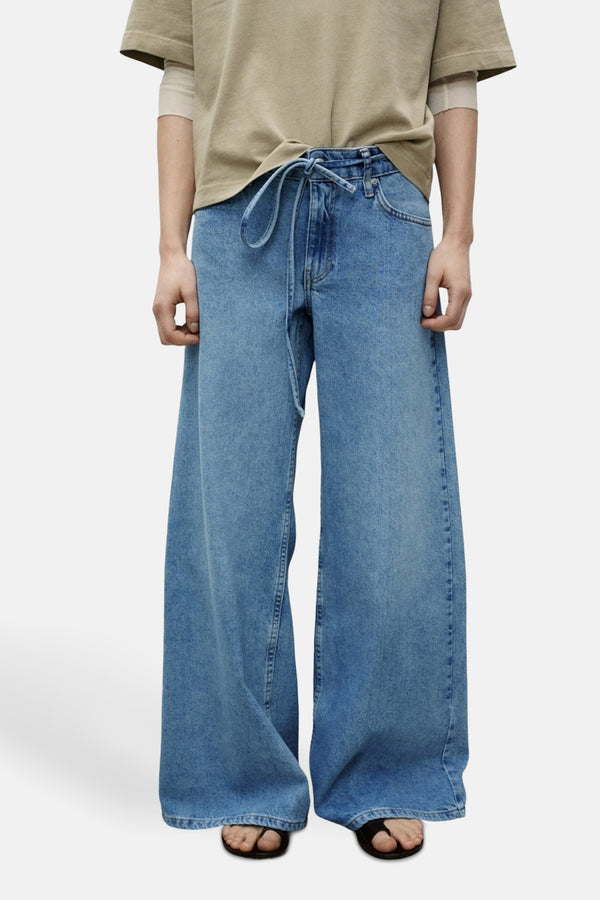 Jeans wide Light blue denim - MANGO