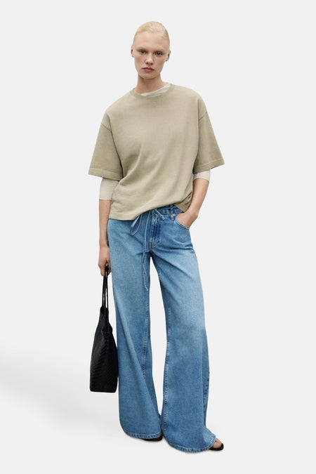 Jeans wide Light blue denim - MANGO