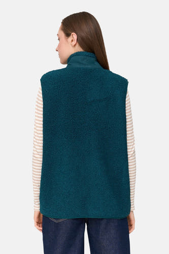 Veste turquoise de 24 couleurs GMBH, avec une texture fleece douce, dos visible.