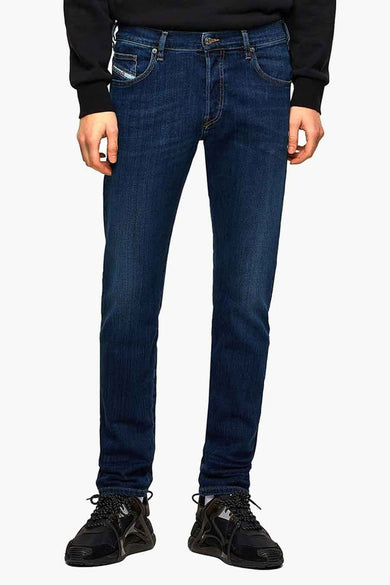 Jean &agrave; coupe carrot - bleu