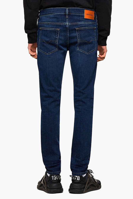 Jean &agrave; coupe carrot - bleu