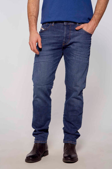 Jean &agrave; coupe carrot - bleu