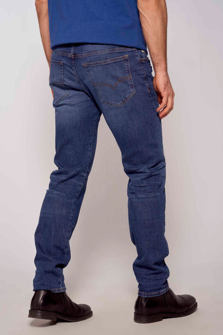 Jean &agrave; coupe carrot - bleu