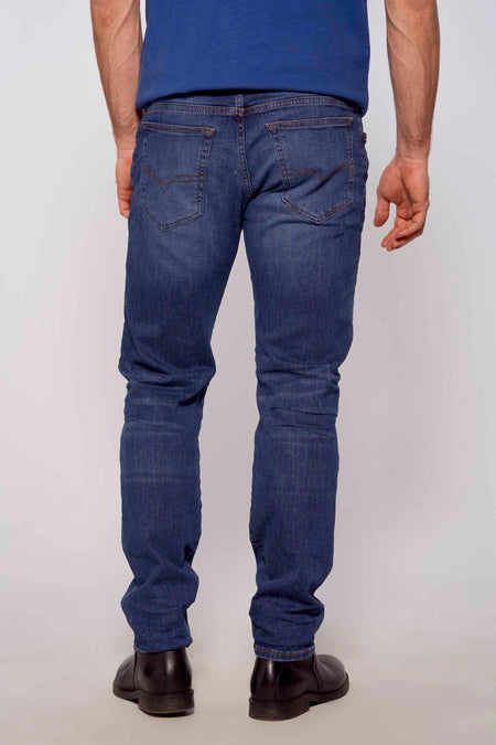 Jean &agrave; coupe carrot - bleu