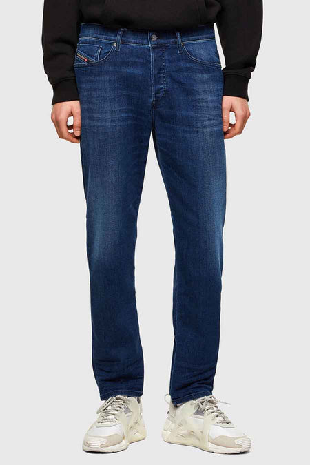 Jean &agrave; coupe carrot - bleu