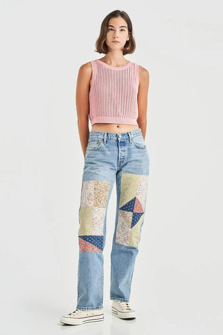 Jean &agrave; coupe droite - bleu