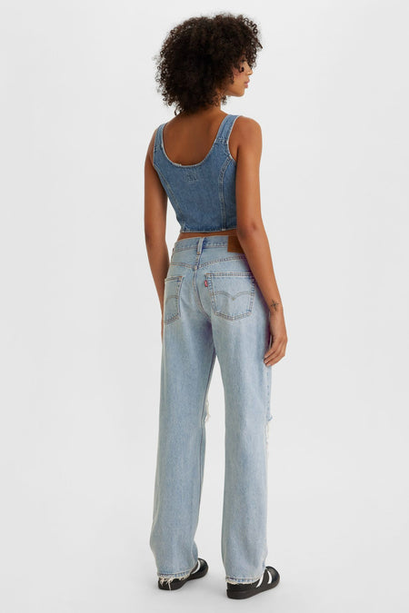 Jean &agrave; coupe droite - bleu