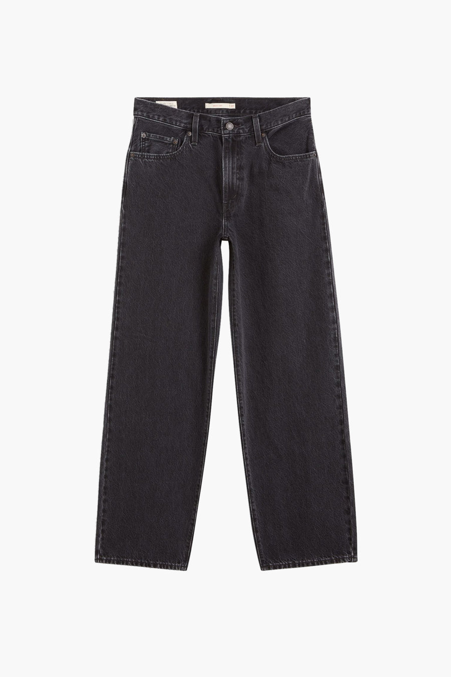 Jean droit gris de Levi's, réalisé en denim foncé avec une coupe droite et décontractée.