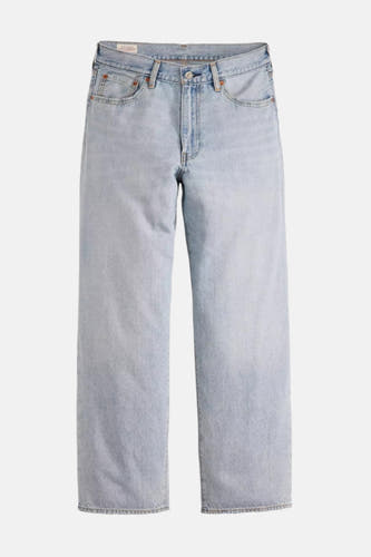 Lichtblauwe wijde jeans van Levi's®, met zichtbare zakken en een knoopsluiting.