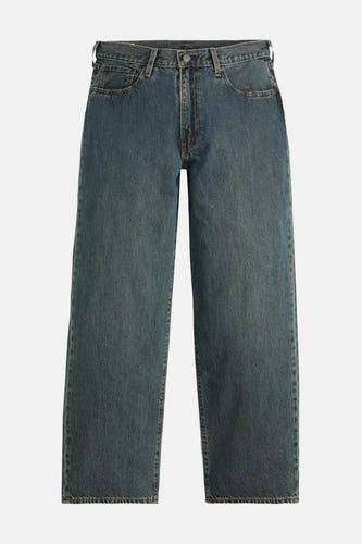 Jean droit bleu denim de Levi's®, avec un effet stonewashed et une coupe décontractée.
