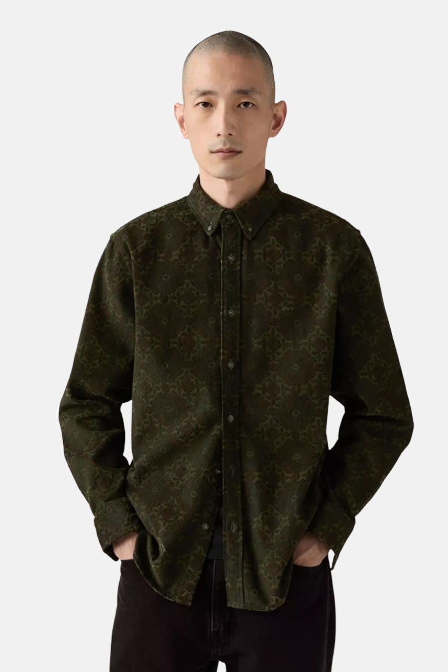 Chemise verte à manches longues de Levi's®, dotée d'un motif subtil.