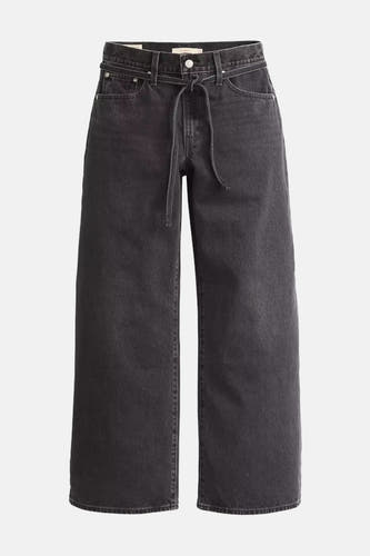 Jean droit noir de Levi's® avec une ceinture élastique et des jambes larges.