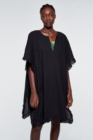 Robe &agrave; manches longues - noir