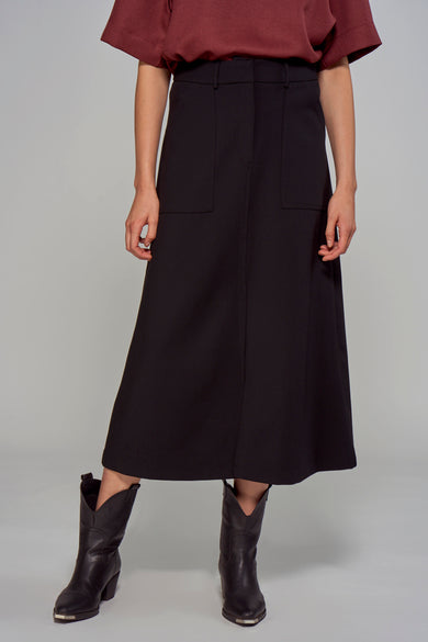 Jupe midi - noir