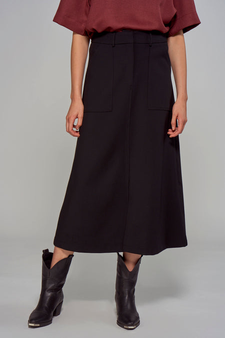 Jupe midi - noir