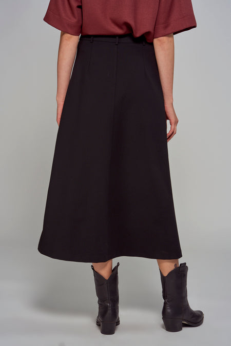 Jupe midi - noir