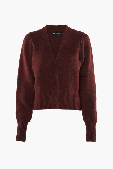 Gilet Bordeaux Astrid Black Label avec longues manches et col V.