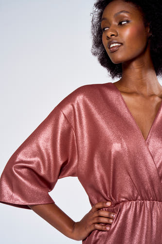 Robe &agrave; manches courtes - rose
