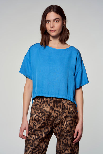 Blouse à manches courtes - bleu