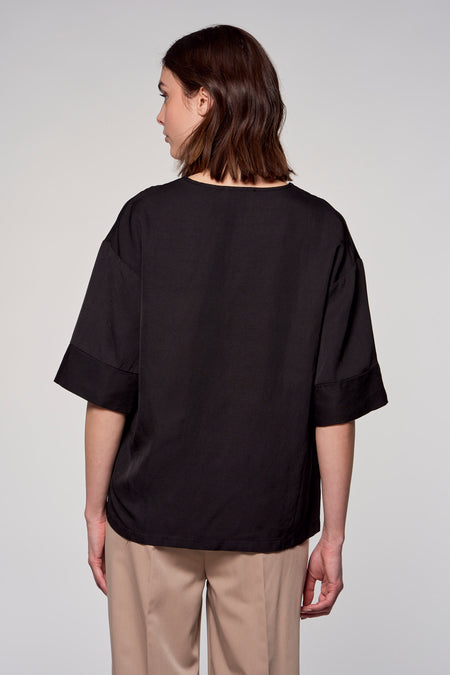 Blouse à manches courtes - noir