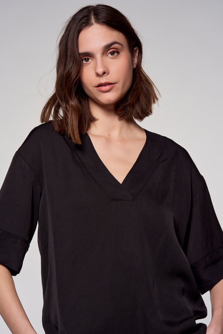Blouse à manches courtes - noir