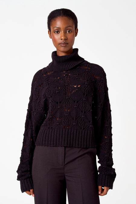 Pull col roulé Noir - Astrid Black Label